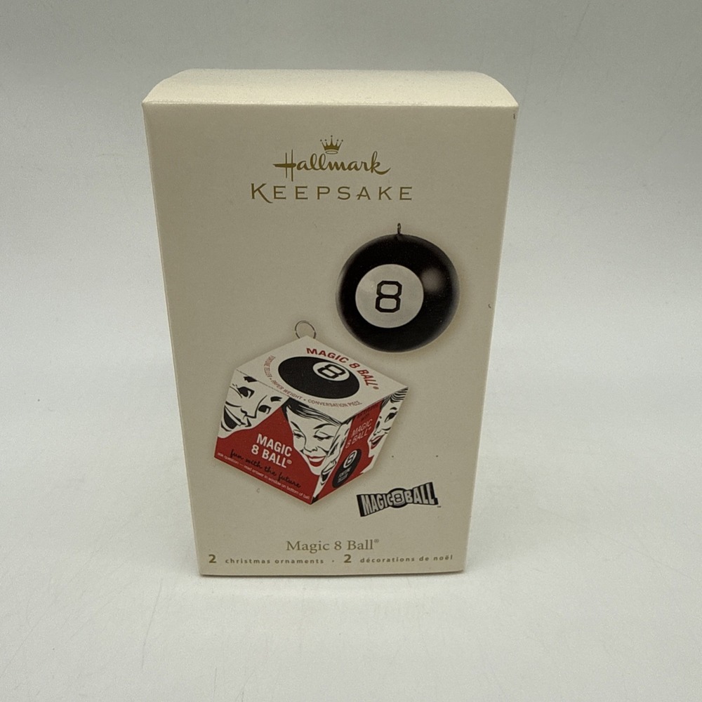 Hallmark Keepsake Christmas Tree Ornament Collection Magic 8 Ball 2 Piece Set